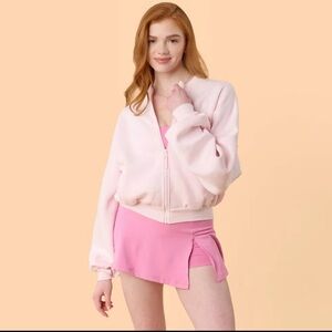 NWT Blogilates Light Pink Bomber Jacket M